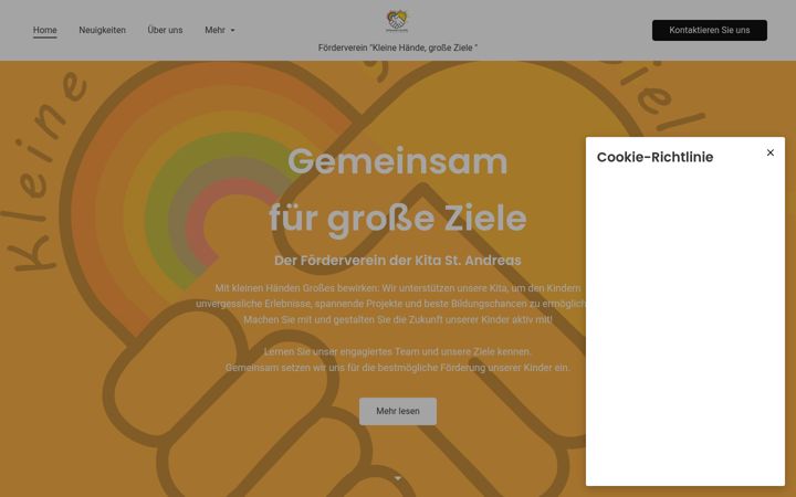 Snímek obrazovky foerderverein-kleinehaendegrosseziele.de