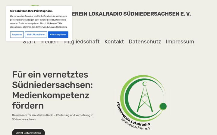 Screenshot of foerderverein-lokalradio-suedniedersachsen.de