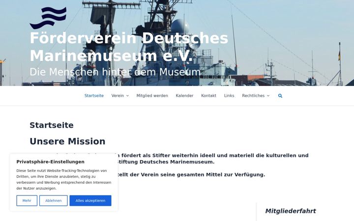 Snímek obrazovky foerderverein-marinemuseum.de