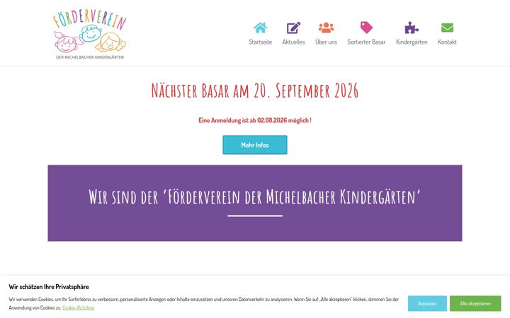 Snímek obrazovky foerderverein-michelbacher-kitas.de