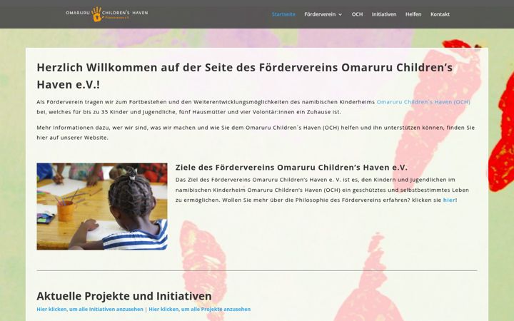 Screenshot of foerderverein-omaruruchildrenshaven.de