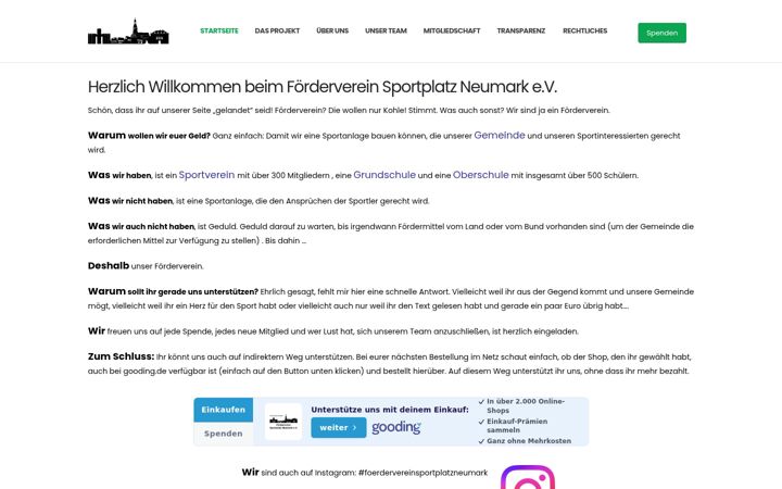 Screenshot of foerderverein-sportplatz-neumark.de
