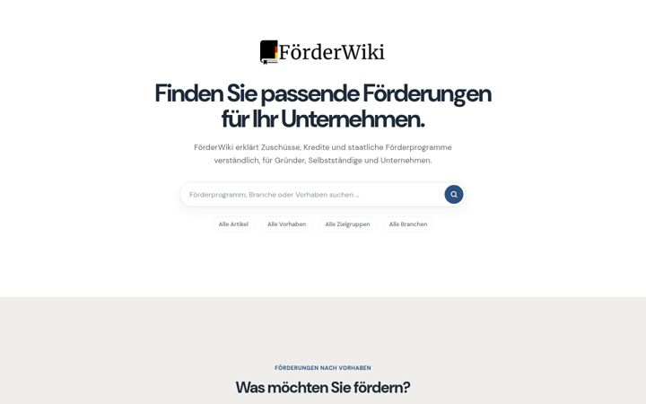 Screenshot of foerderwiki.de