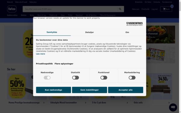 Screenshot of foetex.dk
