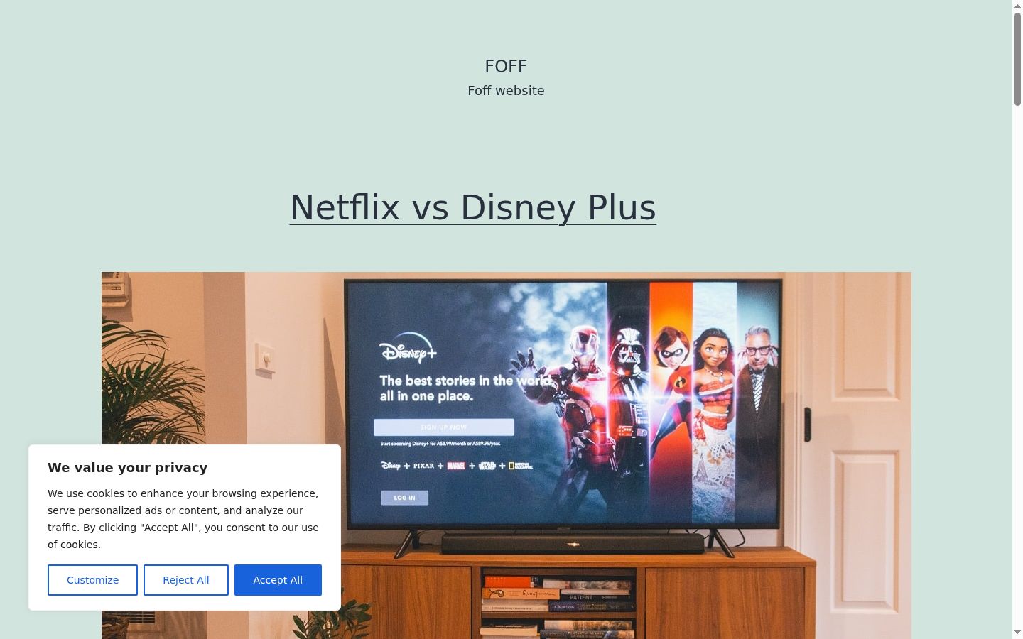 Screenshot of the consent banner shown before any interaction