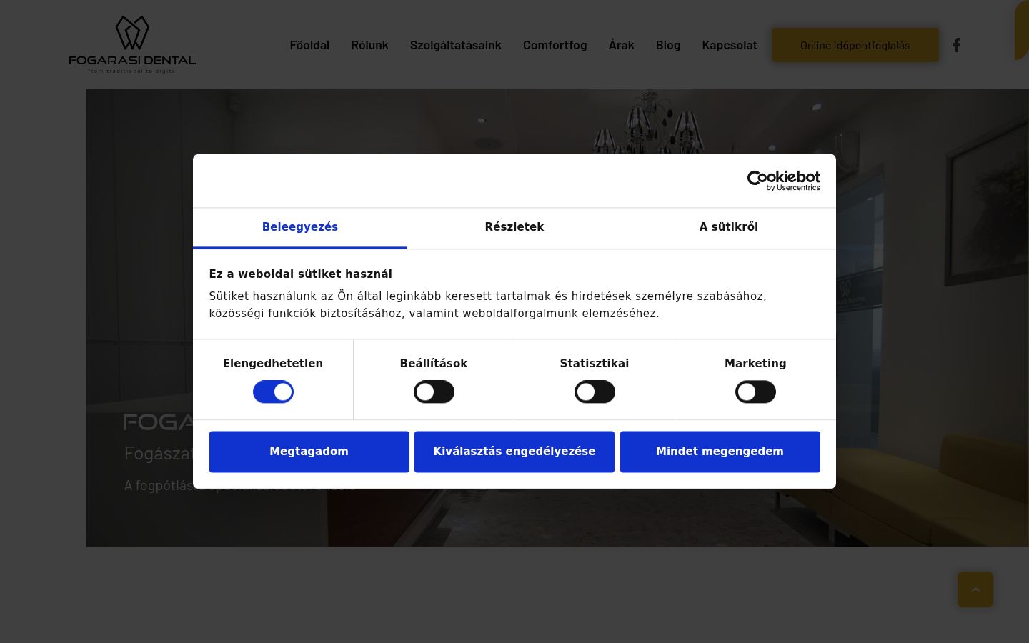 Screenshot des Einwilligungsbanners vor jeglicher Interaktion