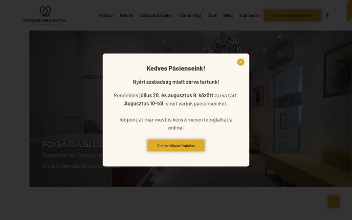 Screenshot of fogarasidental.hu