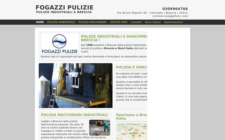 Screenshot stránky fogazzipulizie.com