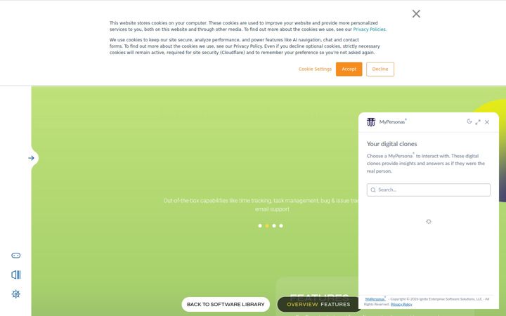 Ekrānuzņēmums no fogbugz.com