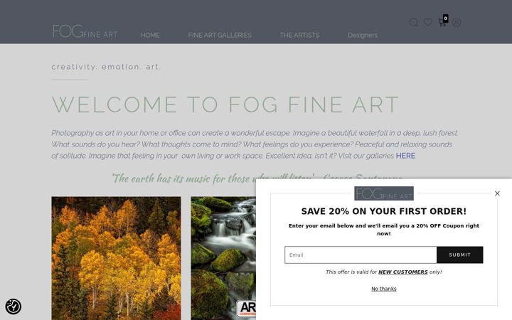 Screenshot of fogfineart.com