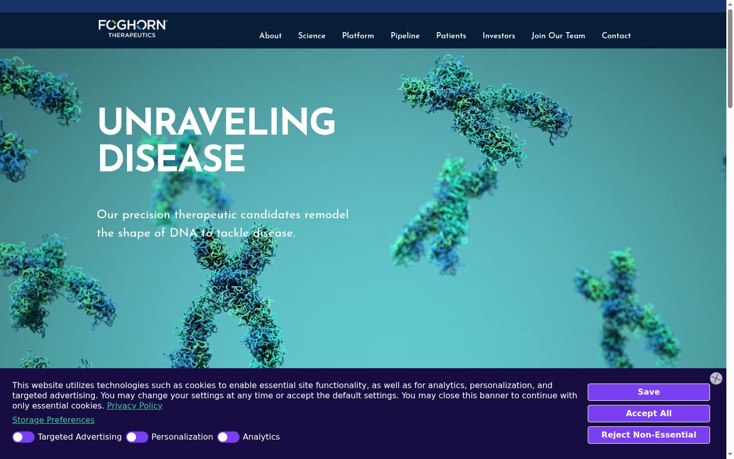 Screenshot del banner di consenso mostrato prima di qualsiasi interazione
