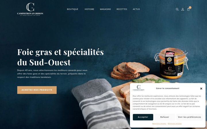 Screenshot of foiegrascampistron.fr