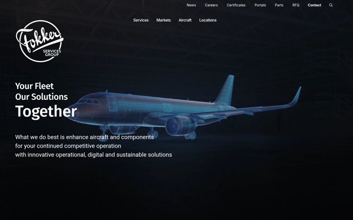 Screenshot of fokkerservicesgroup.com