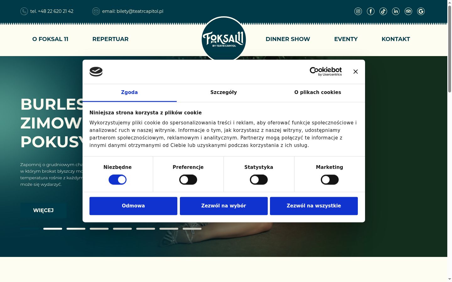Posnetek zaslona pasice za privolitev, prikazane pred kakršno koli interakcijo