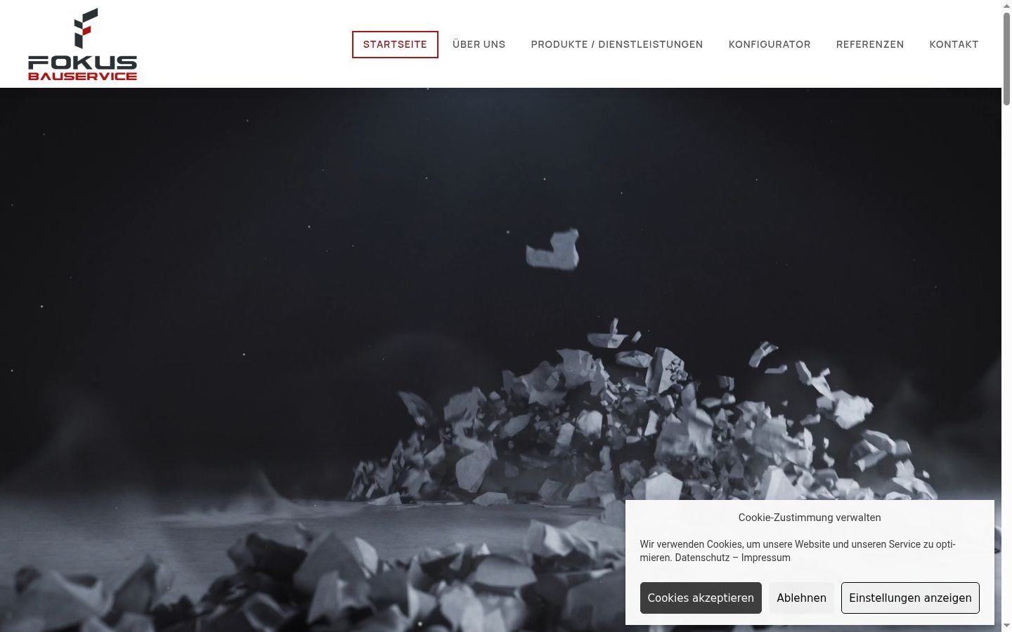 Screenshot of the consent banner shown before any interaction