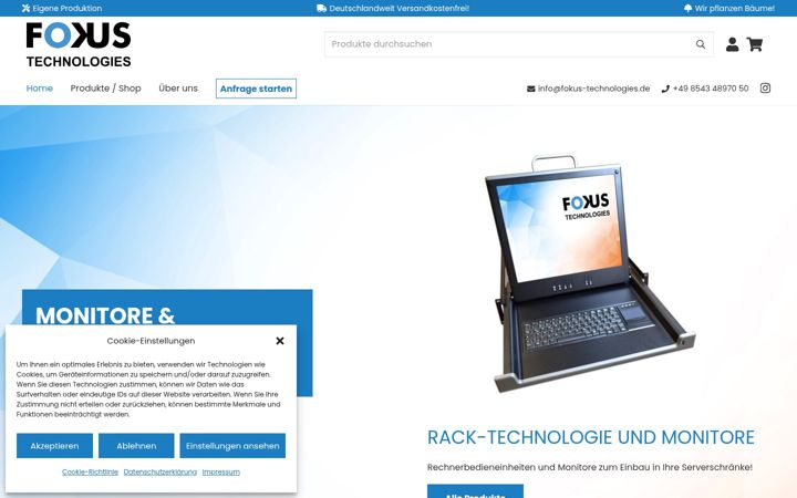 Snímek obrazovky fokus-technologies.de