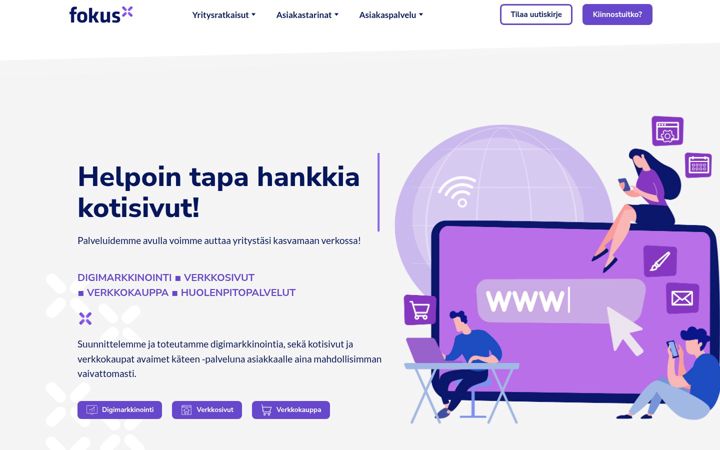 Screenshot of fokusdigipalvelut.fi