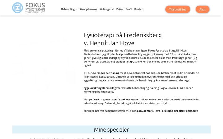 Screenshot of fokusfysioterapi.dk
