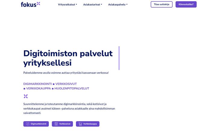 Screenshot of fokushelposti.fi