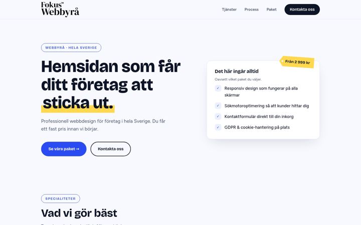 Screenshot of fokuswebbyra.se