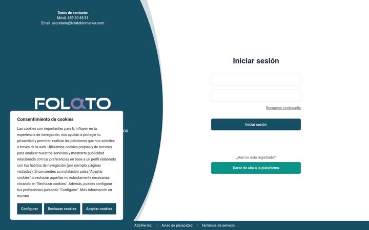 Screenshot of folatobiomarker.com