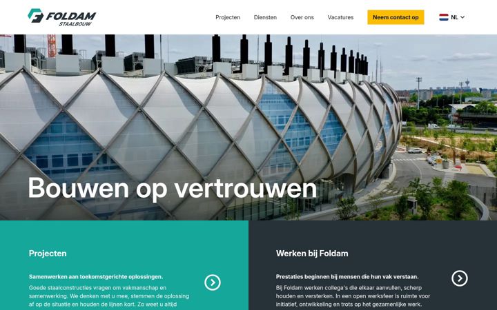 Screenshot van foldam.nl