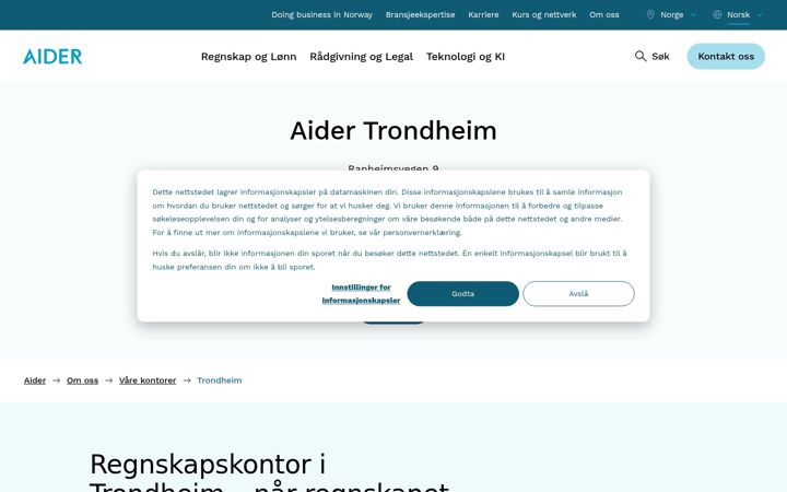 Screenshot of folderegnskap.no