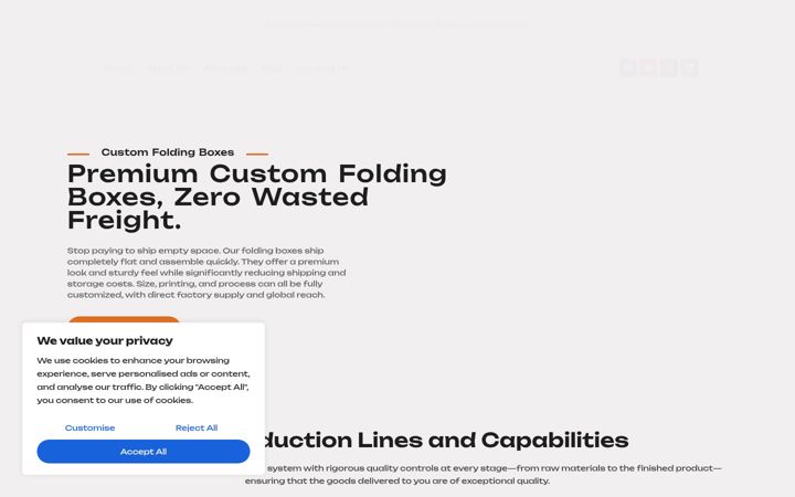 Screenshot of foldingbox.com