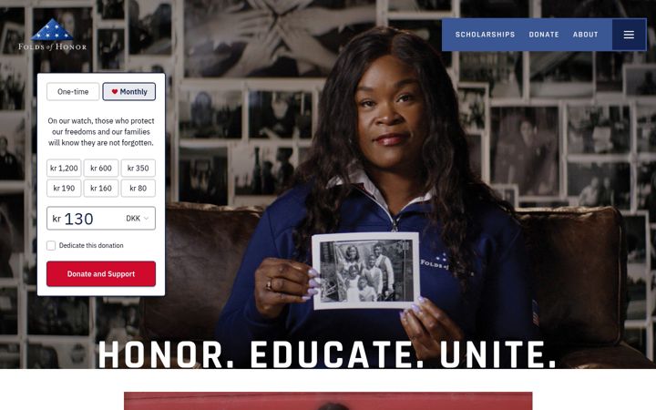 Screenshot of foldsofhonor.org