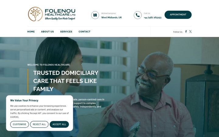Screenshot of folenouhealthcare.co.uk