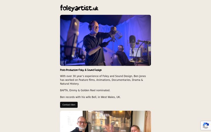 Screenshot of foleyartist.uk