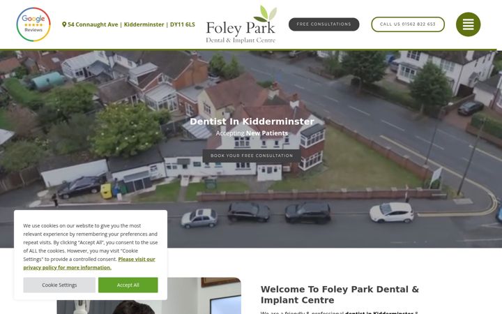 Screenshot of foleyparkdental.co.uk