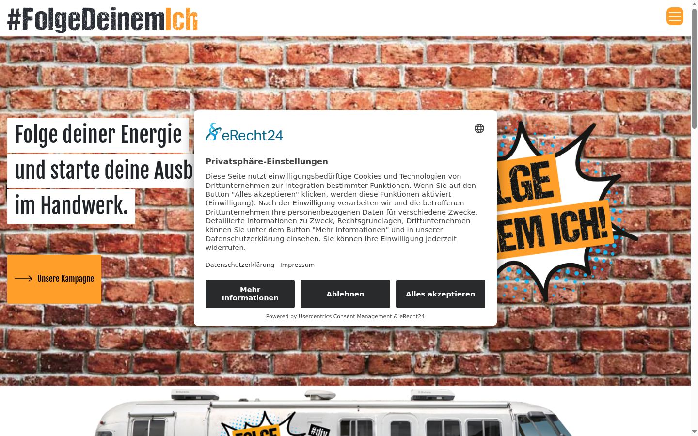 Screenshot tal-banner tal-kunsens muri qabel kwalunkwe interazzjoni