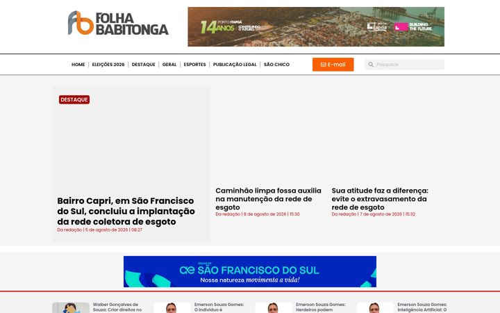 Screenshot of folhababitonga.com.br