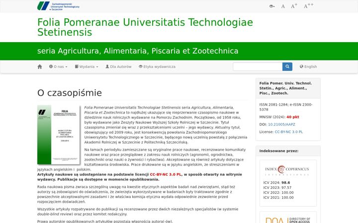 Screenshot of foliaaapz.zut.edu.pl