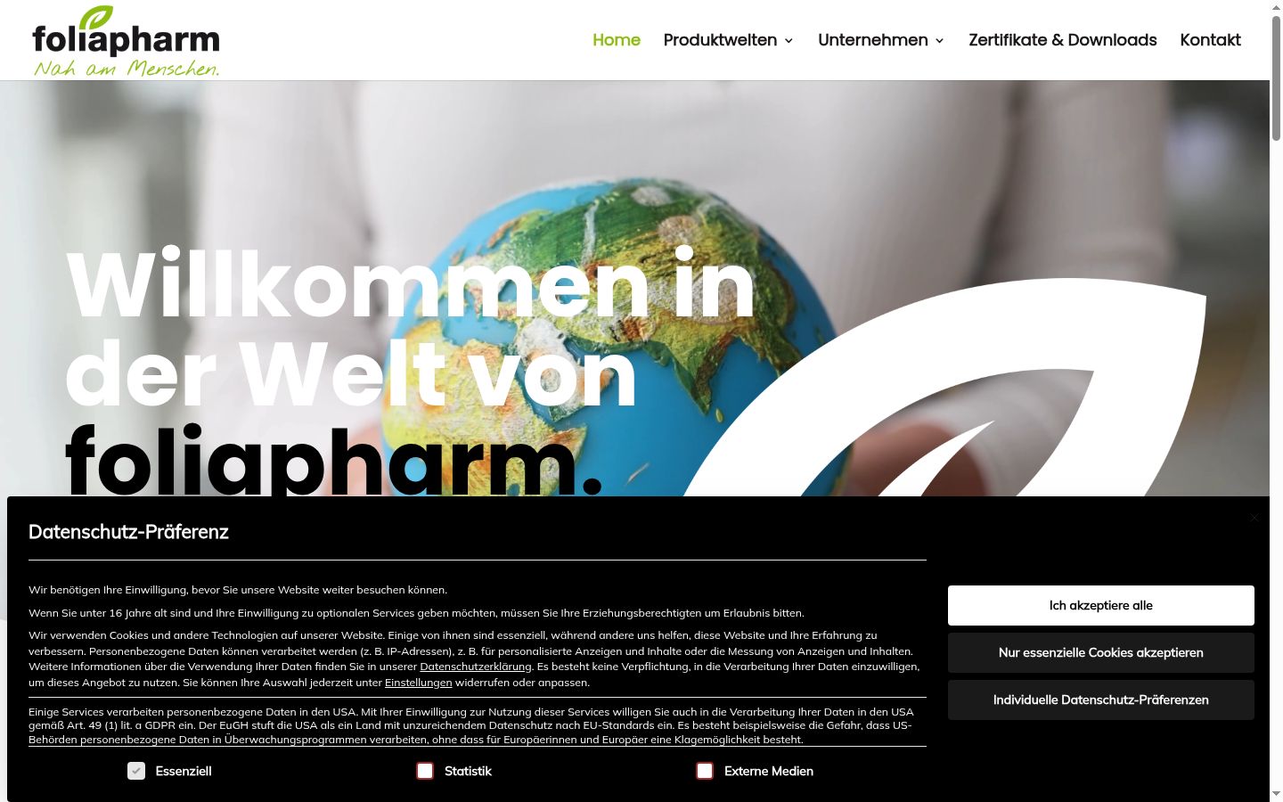 Screenshot tal-banner tal-kunsens muri qabel kwalunkwe interazzjoni
