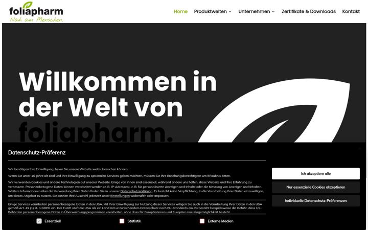 Screenshot ta' foliapharm.de