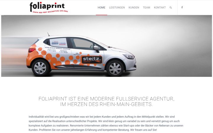 Screenshot of foliaprint.de