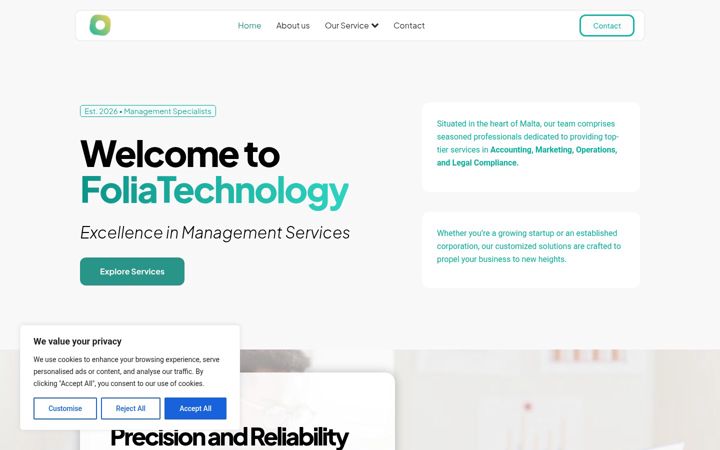 Screenshot of foliatechnology.com