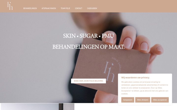 Skjámynd af folie-huidatelier.be