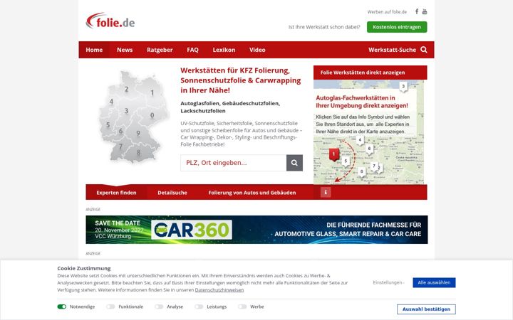 Screenshot of folie.de