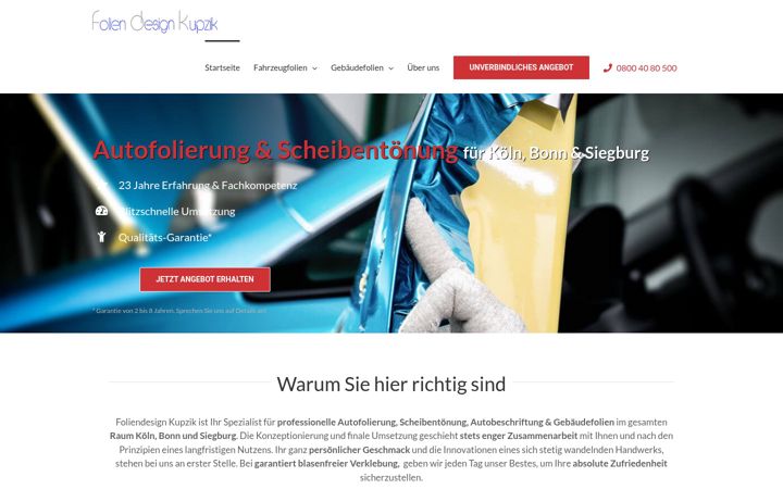 Screenshot ta' foliendesign-kupzik.de