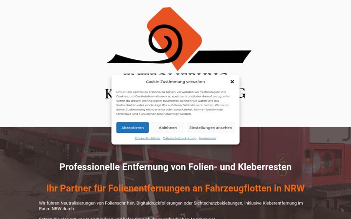 Screenshot ta' folienentfernung-nrw.de