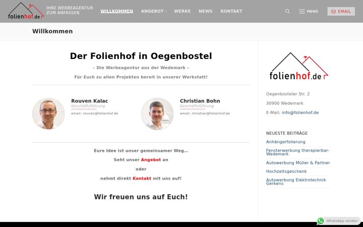 Screenshot of folienhof.de