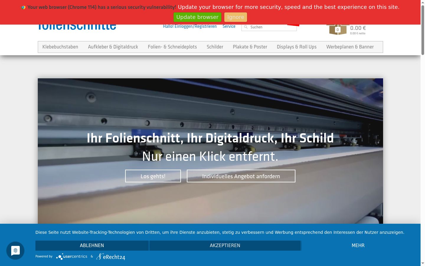 Screenshot tal-banner tal-kunsens muri qabel kwalunkwe interazzjoni