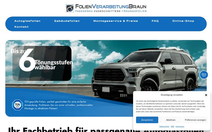 Screenshot of folienverarbeitung-braun.de