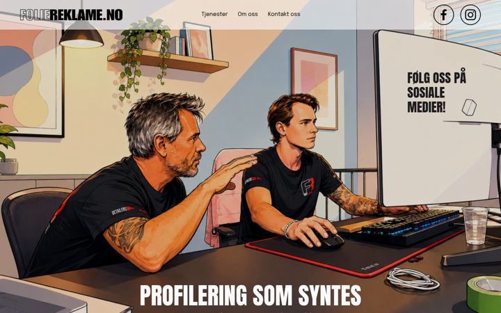 Screenshot of foliereklame.no