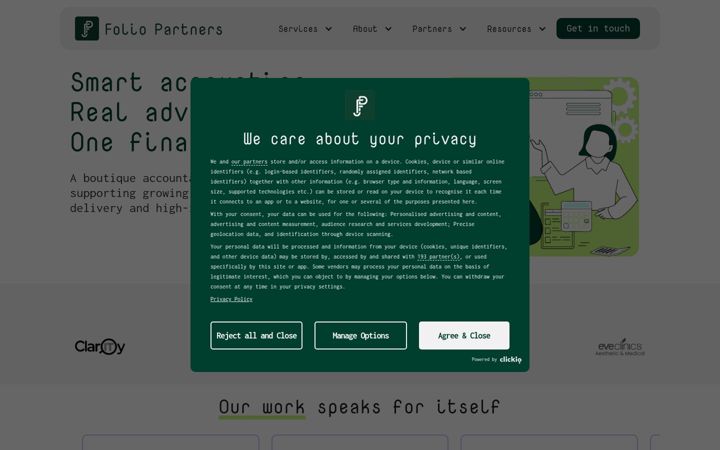 Screenshot of folio.partners