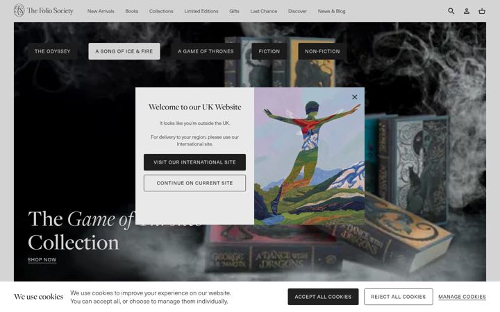 Screenshot of foliosociety.com