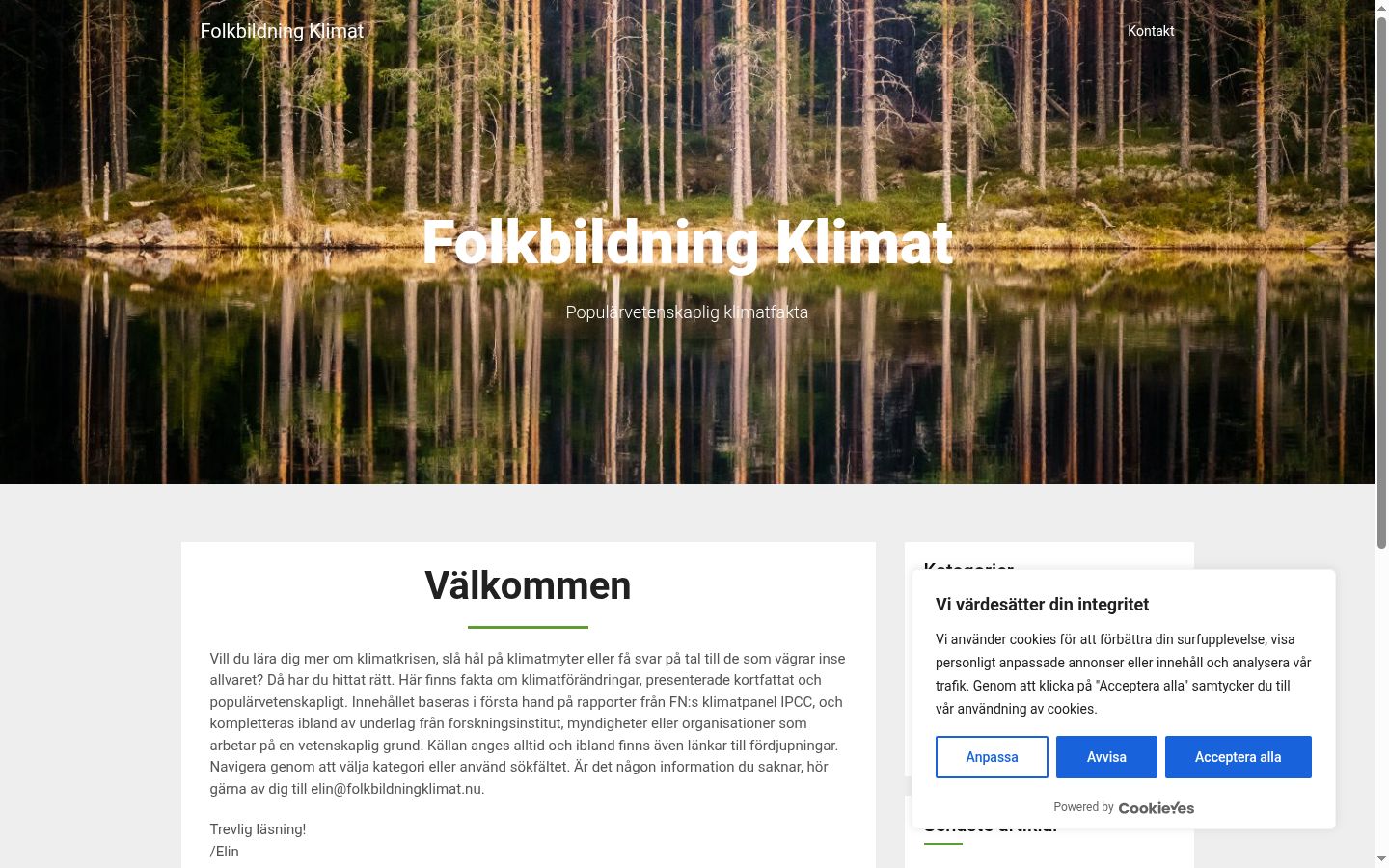 Screenshot tal-banner tal-kunsens muri qabel kwalunkwe interazzjoni